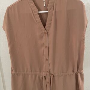 Sleeveless Button-Down Blouse